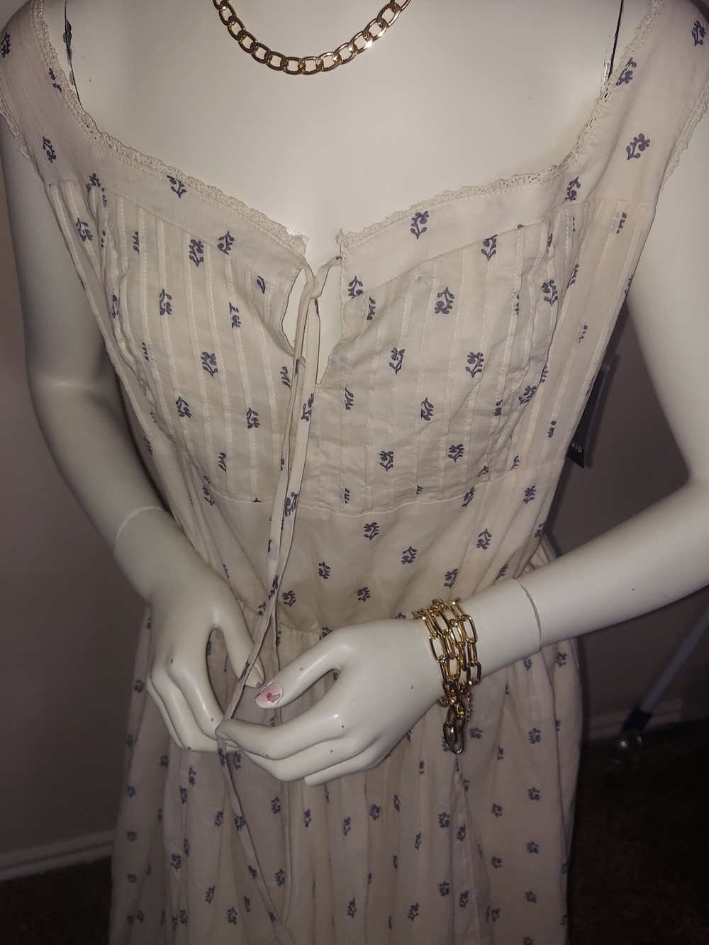 torrid Cream Floral Tie-Front Midi Dress - Picture 5 of 12